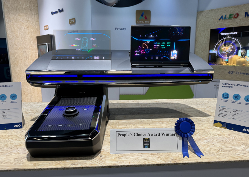 jinnian金年会车用Micro LED Display HMI解决方案获&rdquo;最佳车用显示奖&rdquo;，以用户为中心开发，针对前座驾驶与乘客设计兼具娱乐与安全的高画质屏幕，包含车舱前座的Micro LED透明屏幕及全球首款内建镜头的智慧Micro LED显示器