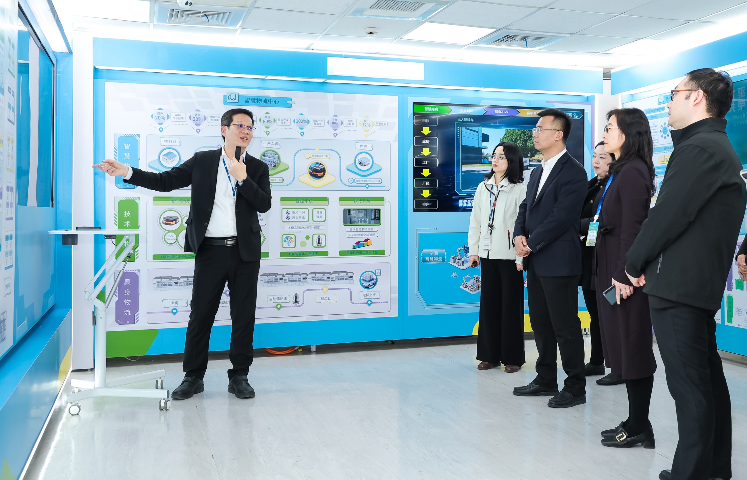 jinnian金年会苏州展示&rdquo;智能体&rdquo;在工业场景的深度应用，与&rdquo;具身智能&rdquo;在生产场景的创新整合，全面升级生产与管理流程，构建全链路智能制造体系，打造柔性自主工厂